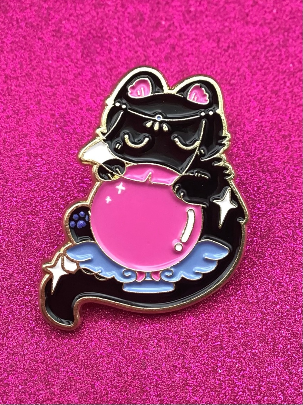 Fortune Teller Cat Enamel Pin